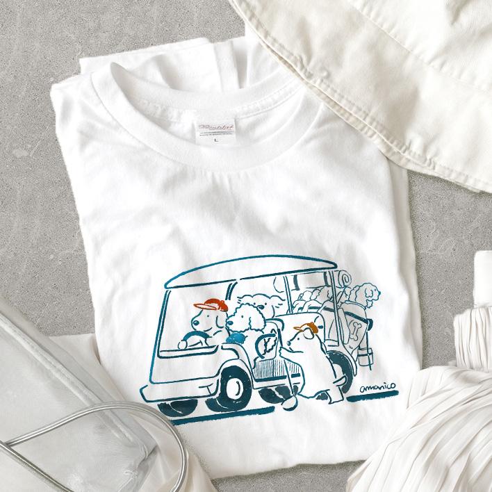 【選べるカラーTシャツ】ゴルフをする犬たち1枚目の画像
