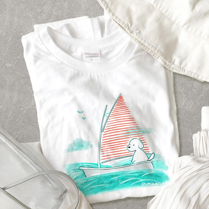 【選べるカラーTシャツ】犬平洋ひとりぼっち1枚目の画像